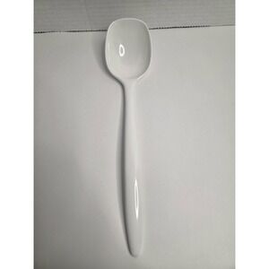 Hutzler Melamine Spoon Solid Serving White #532 Utensil 11.5" Vintage